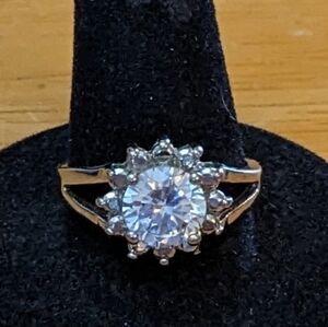 New rhinestone engagement wedding friendship ring size 8, T1B7J